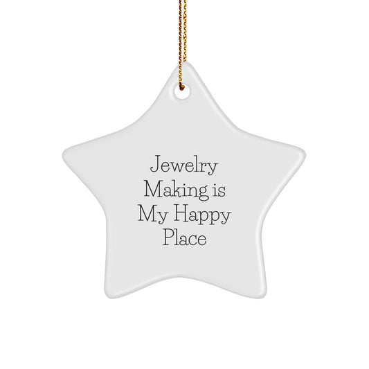 Funny Jewelry Making Gifts for Women from Men - Christmas Star Ornament - White Star Shaped with Sublimation Printing, Ideal Gift for Jewelry Making Enthusiasts - Image 1