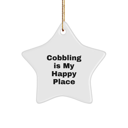 Cobbling Gifts for Men Women Friends Family Christmas Star Ornament 'Cobbling Is My Happy Place' Gifts from Women to Family - Image 1