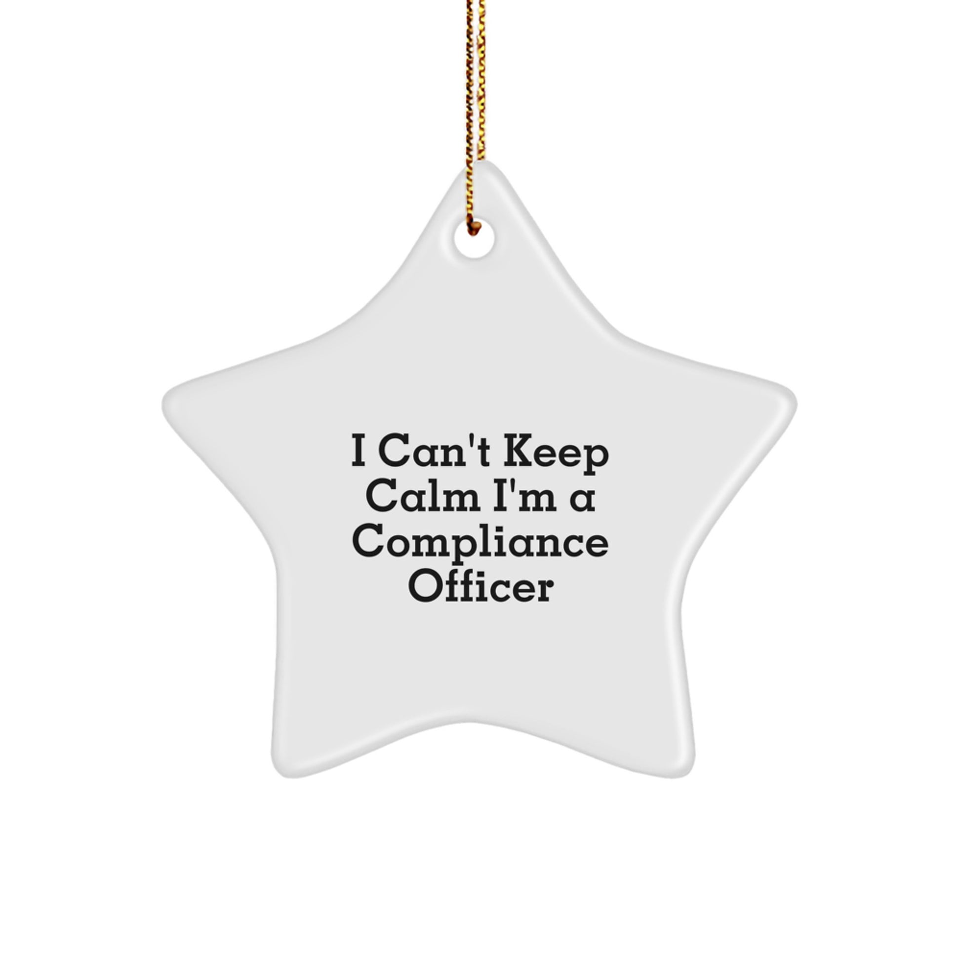 Funny Compliance Officer Gifts for Him, I Can't Keep Calm Star Ornament, Christmas Unique Office Decorations from Friends - Image 1
