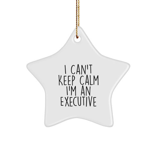 Funny Executive Gifts from Friends - I Can't Keep Calm I'm An Executive Star Ornament Christmas Unique - Image 1
