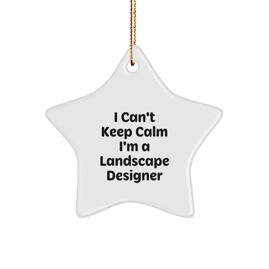 Funny Quote Gifts for Landscape Designers - I'm A Landscape Designer Star Ornament, White Star Shape, Christmas Unique Gift, Landscape Designer Lover, Star Ornament - Image 1