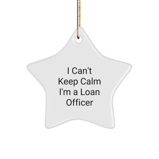 Funny Loan Officer Gifts for Men, Women - I Can't Keep Calm Star Ornament, Christmas Unique Decorations from Friends, Coworkers, Family - Image 1