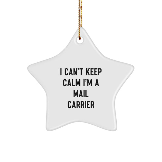 Funny Mail Carrier Star Ornament Gifts from Friends for Mail Carrier Men Women Coworkers - I Can't Keep Calm I'm A Mail Carrier Unique Christmas Unique Gifts - Image 1