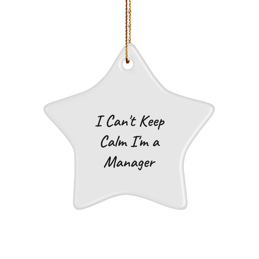 Funny I Can't Keep Calm I'm A Manager Star Ornament - Unique Gifts from Friends or Family for Christmas - Image 1