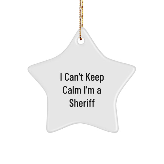 Funny Sheriff Star Ornament, Gifts for Sheriff, Sheriff Christmas Unique Gifts, Sheriff Star Shaped Ornament Gifts from Men - Image 1