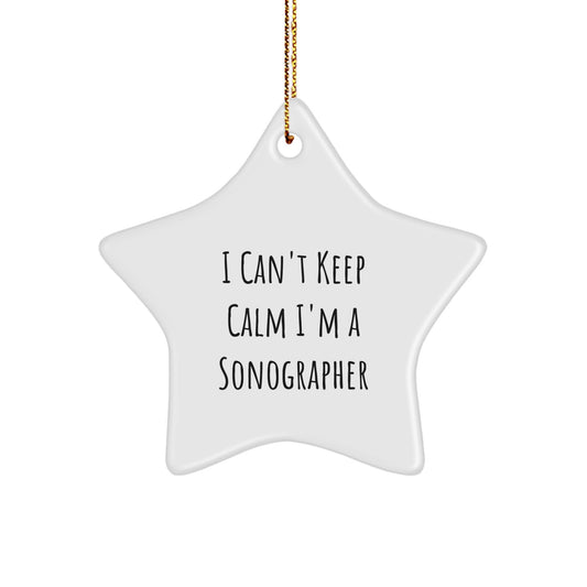 Funny Sonographer Gifts from Men for Christmas Unique Gifts - I'm A Sonographer Star Ornament, Gift for Sonographers, Star Shaped Decorations - Image 1