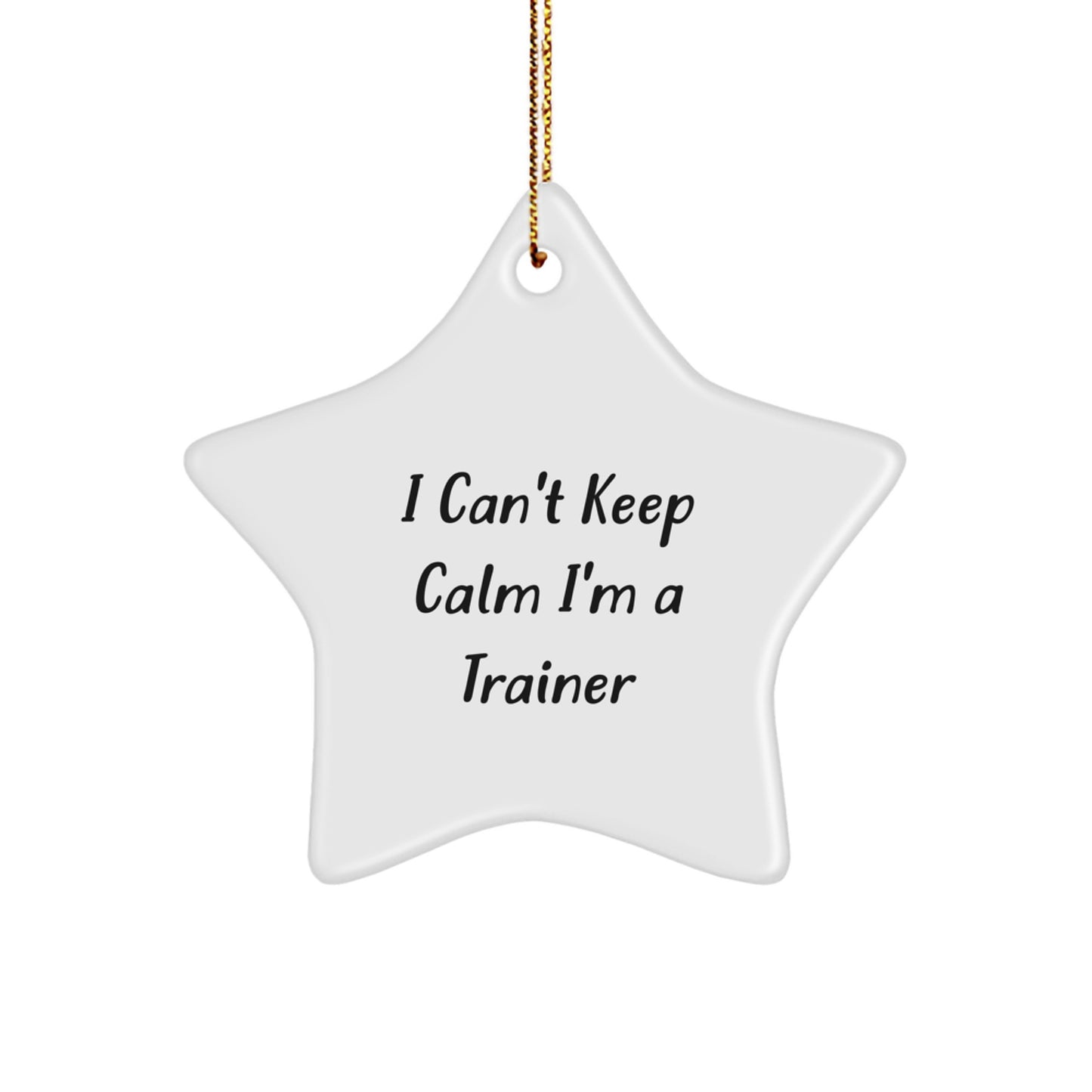 Funny Star Ornament for Trainers, Gifts from Friends to Trainers, Christmas Unique Trainer Decorations, I Can't Keep Calm I'm A Trainer Motivational Star - Image 1