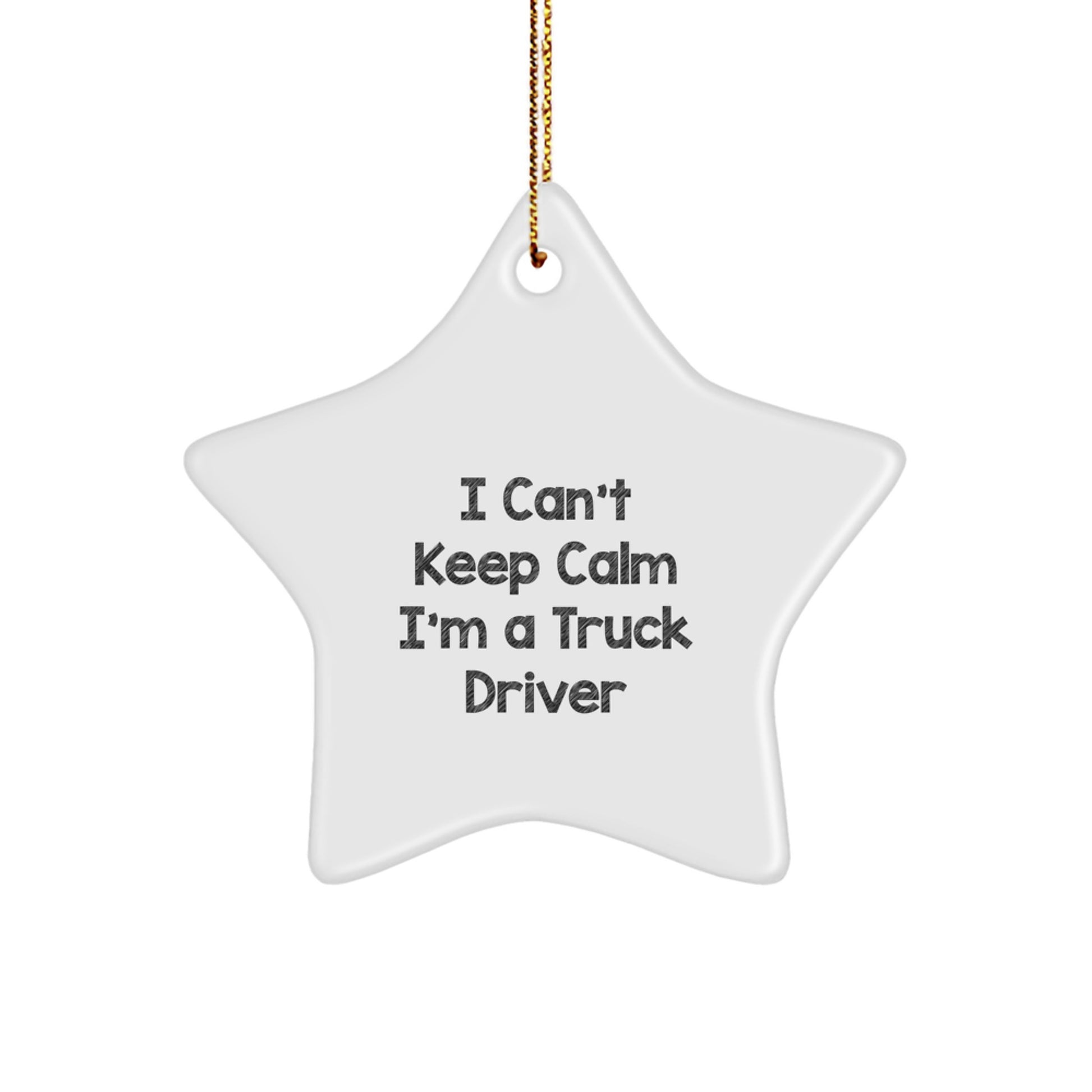 Funny Gift for Truck Driver Friends - I Can't Keep Calm Star Ornament for Men, Unique Christmas Unique Gifts from Family - Image 1