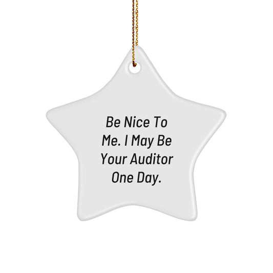 Funny Auditor Gifts from Women for Auditor Friends at Christmas Unique Star Ornament - Image 1