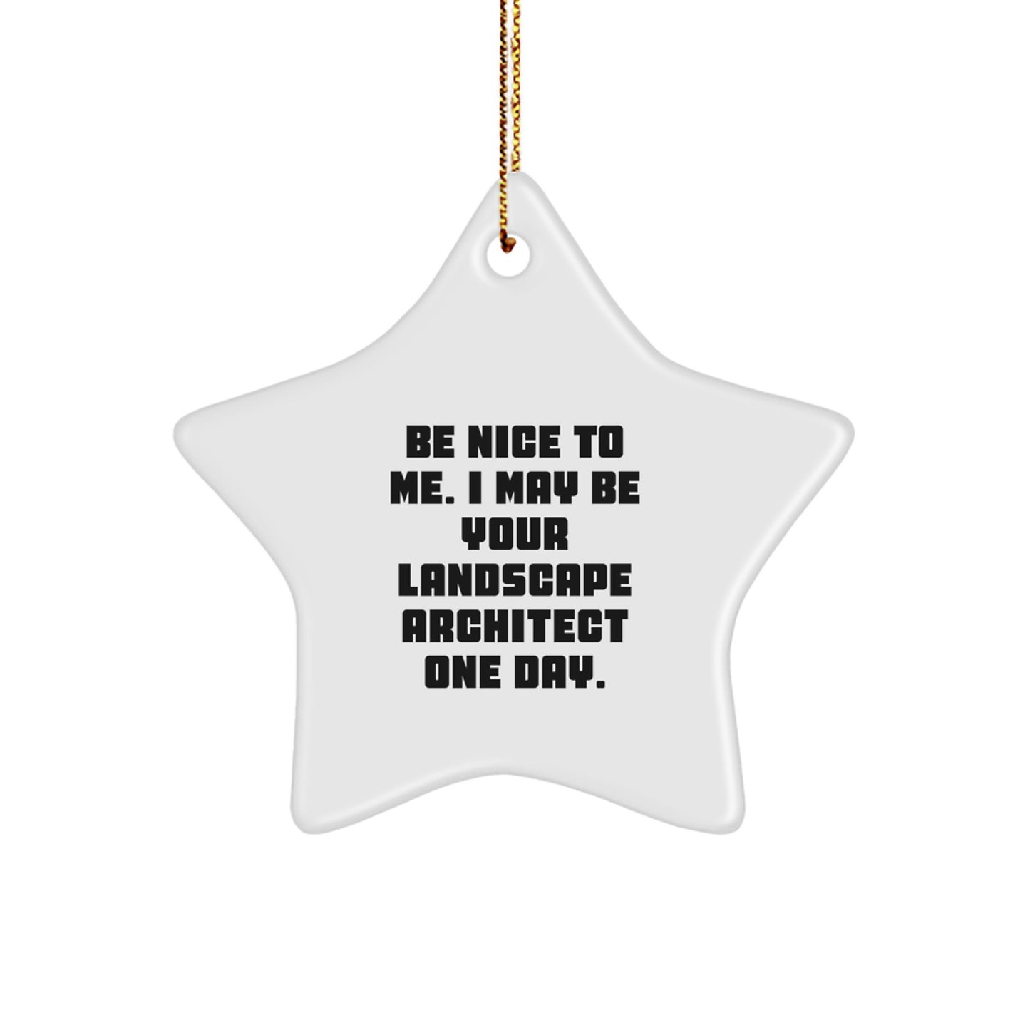Be Nice To Me Gift from Friends Landscape Architect Star Ornament for Christmas Unique Decorations - Image 1