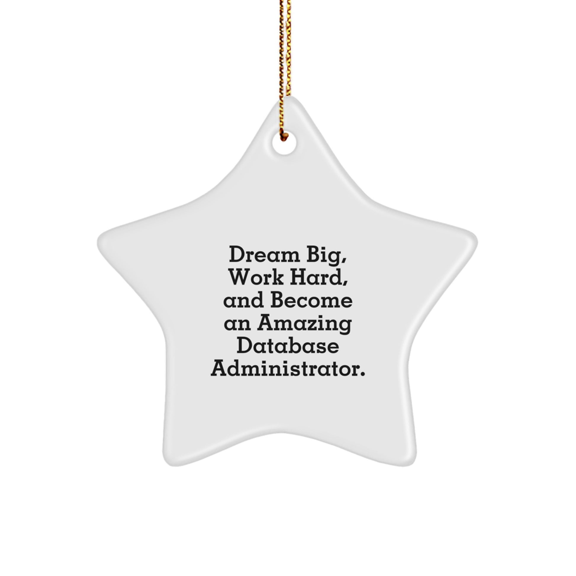 Database Administrator Star Ornament Gifts from Friends and Family - Dream Big, Work Hard, Inspire Your Database Pro - Image 1