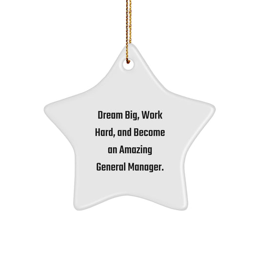 Dream Big Gifts for General Manager Star Ornament, Funny Inspirational Quote, Christmas Unique Gifts from Friends to Coworkers - Image 1