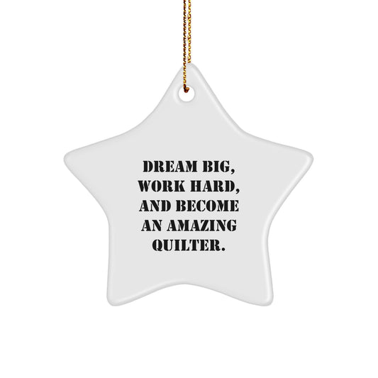 Quilter Star Ornament Gifts from Family to Friends - Inspirational Quilter Gift for Christmas Unique Gifts - Image 1
