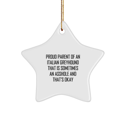 Italian Greyhound Dog Star Ornament Gifts for Proud Parents, Funny Christmas Unique - Image 1