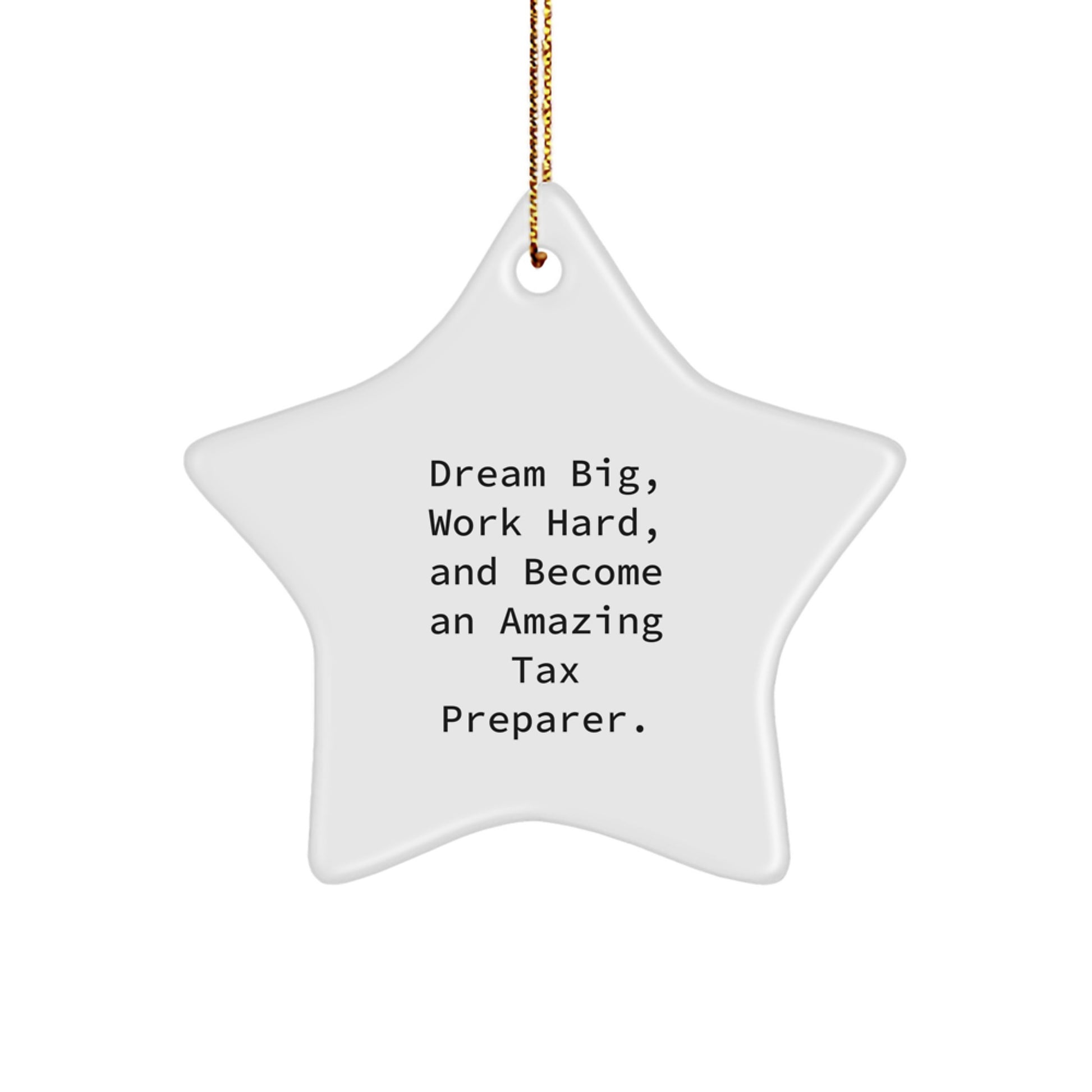 Tax Preparer Star Ornament Gifts from Friends for Amazing Tax Preparer, 'Dream Big, Work Hard, And Become An Amazing Tax Preparer.' - Christmas Unique Gifts - Image 1