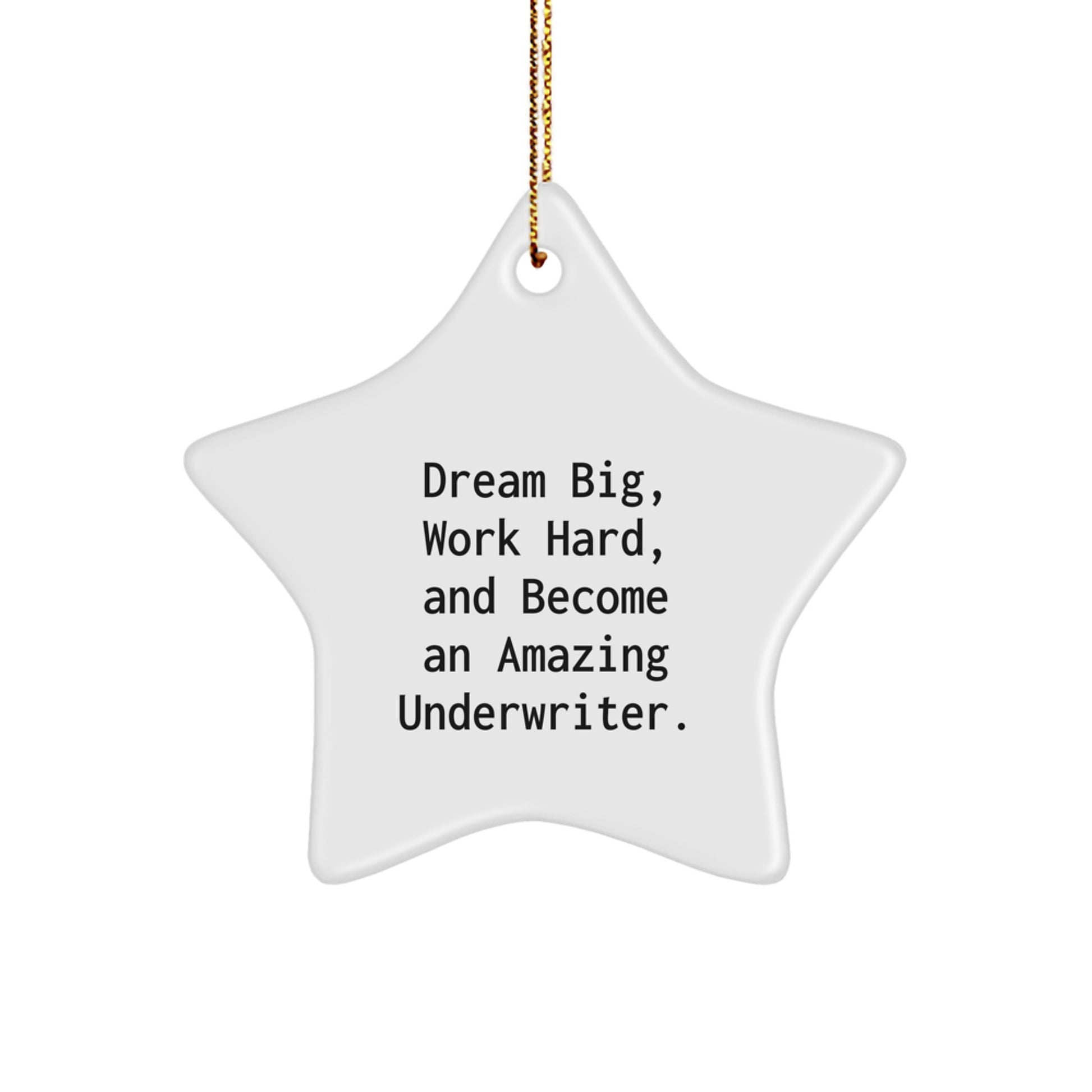 Funny Underwriter Gifts from Friends and Family - Dream Big Star Ornament for Christmas Unique Presents - Image 1
