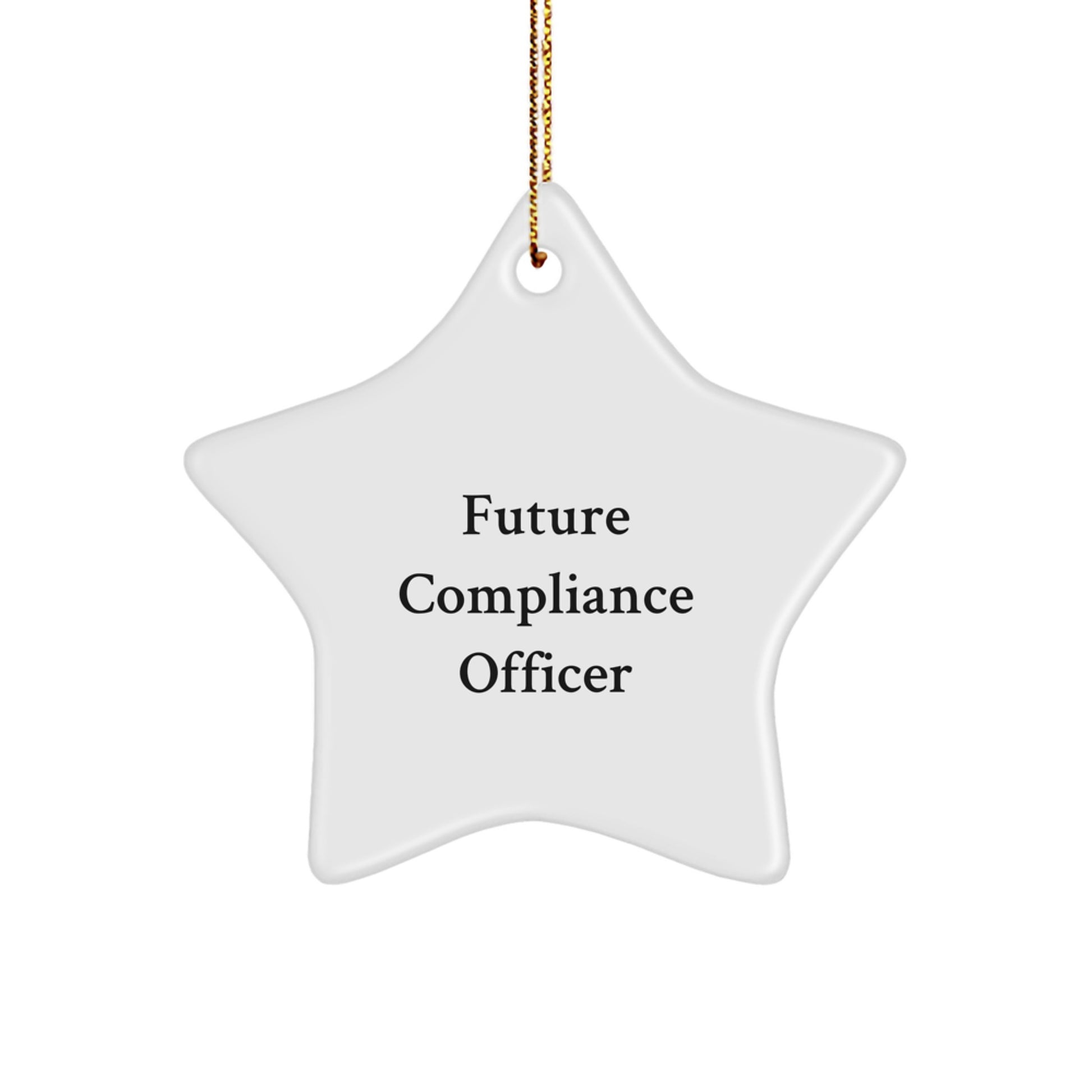 Compliance Officer Gifts from Friends, Future Compliance Officer Quote, Christmas Star Ornament - Image 1
