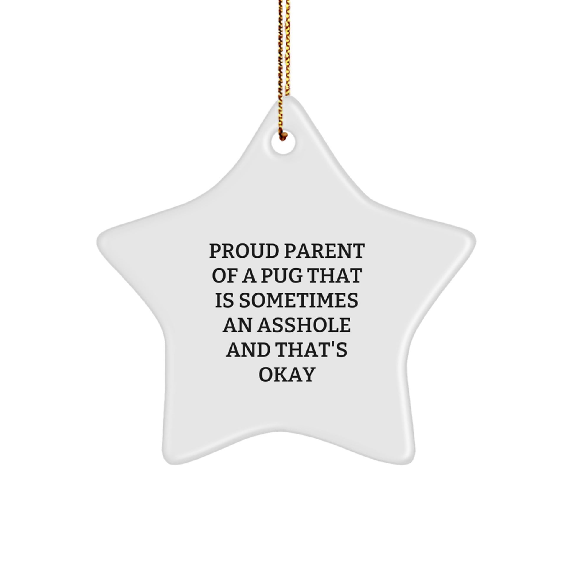 Funny Pug Dog Star Ornament Gifts from Men to Family for Christmas Unique Presents - Image 1