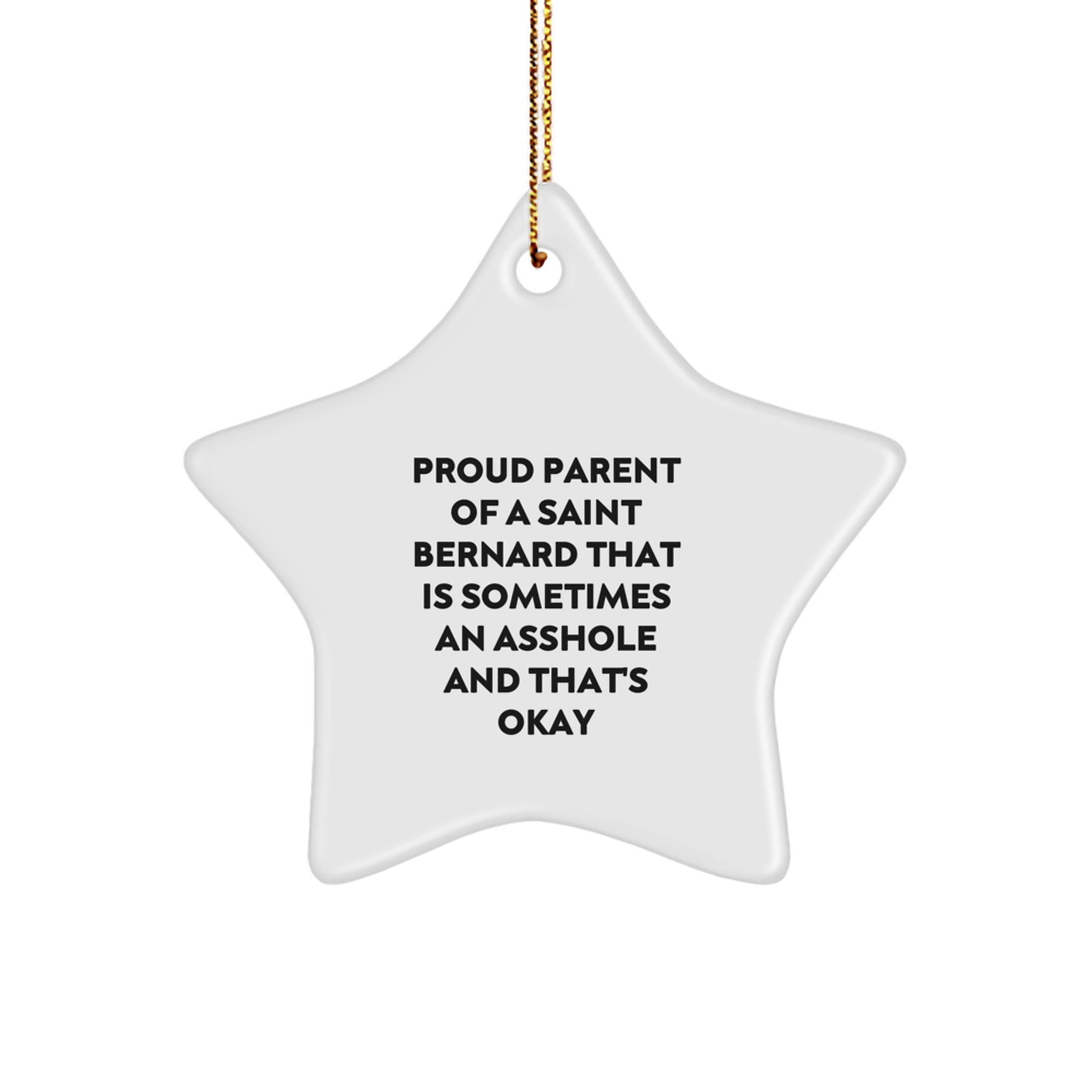 Funny Saint Bernard Dog Gifts for Saint Bernard Dog Lovers, Star Ornament from Mom, Funny Saint Bernard Dog Mom Christmas Unique Gifts - Image 1