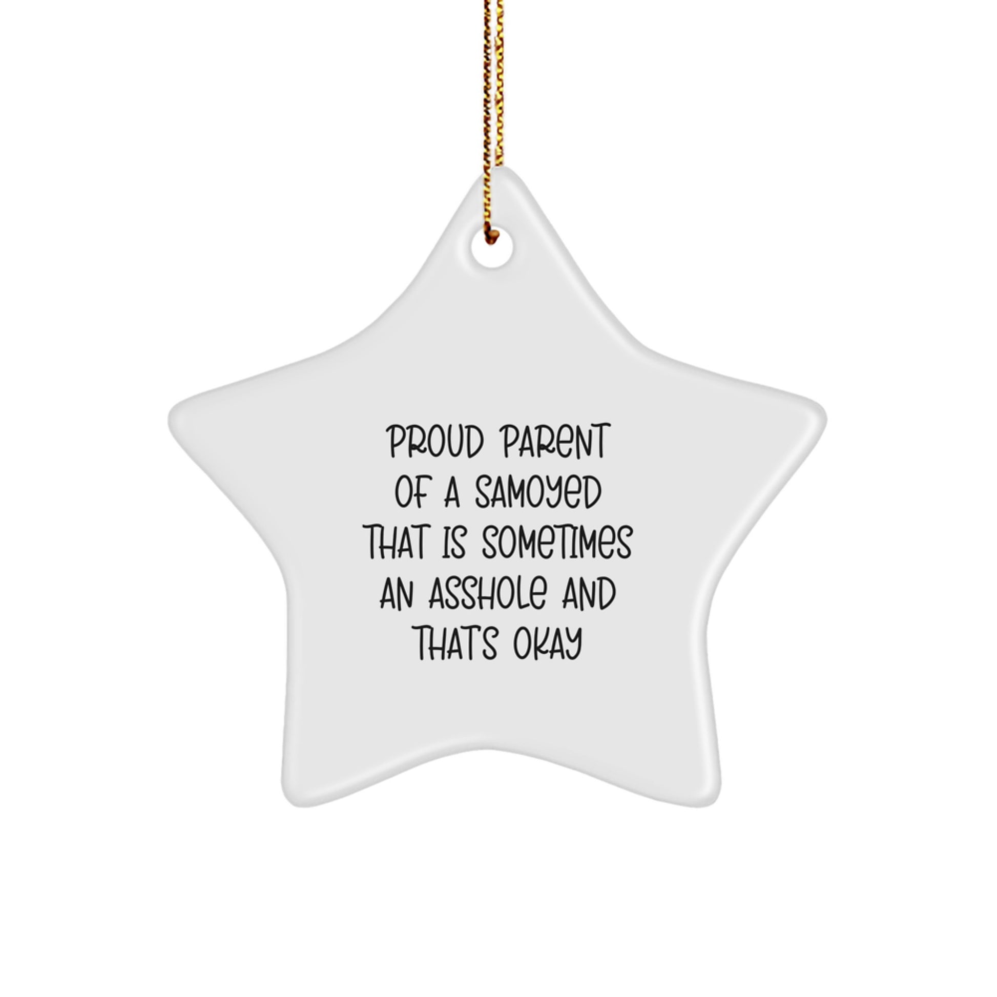 Samoyed Dog Lover Christmas Star Ornament, Funny Gift for Proud Parents, Unique Star Decoration for Men Women Family Friends - Image 1