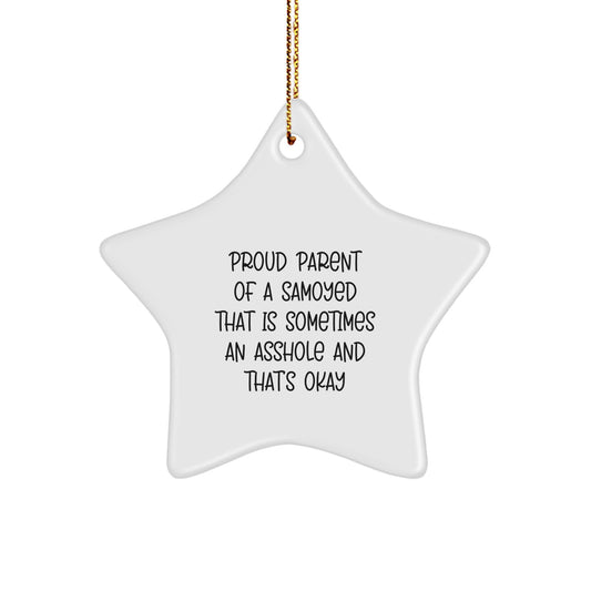 Samoyed Dog Lover Christmas Star Ornament, Funny Gift for Proud Parents, Unique Star Decoration for Men Women Family Friends - Image 1