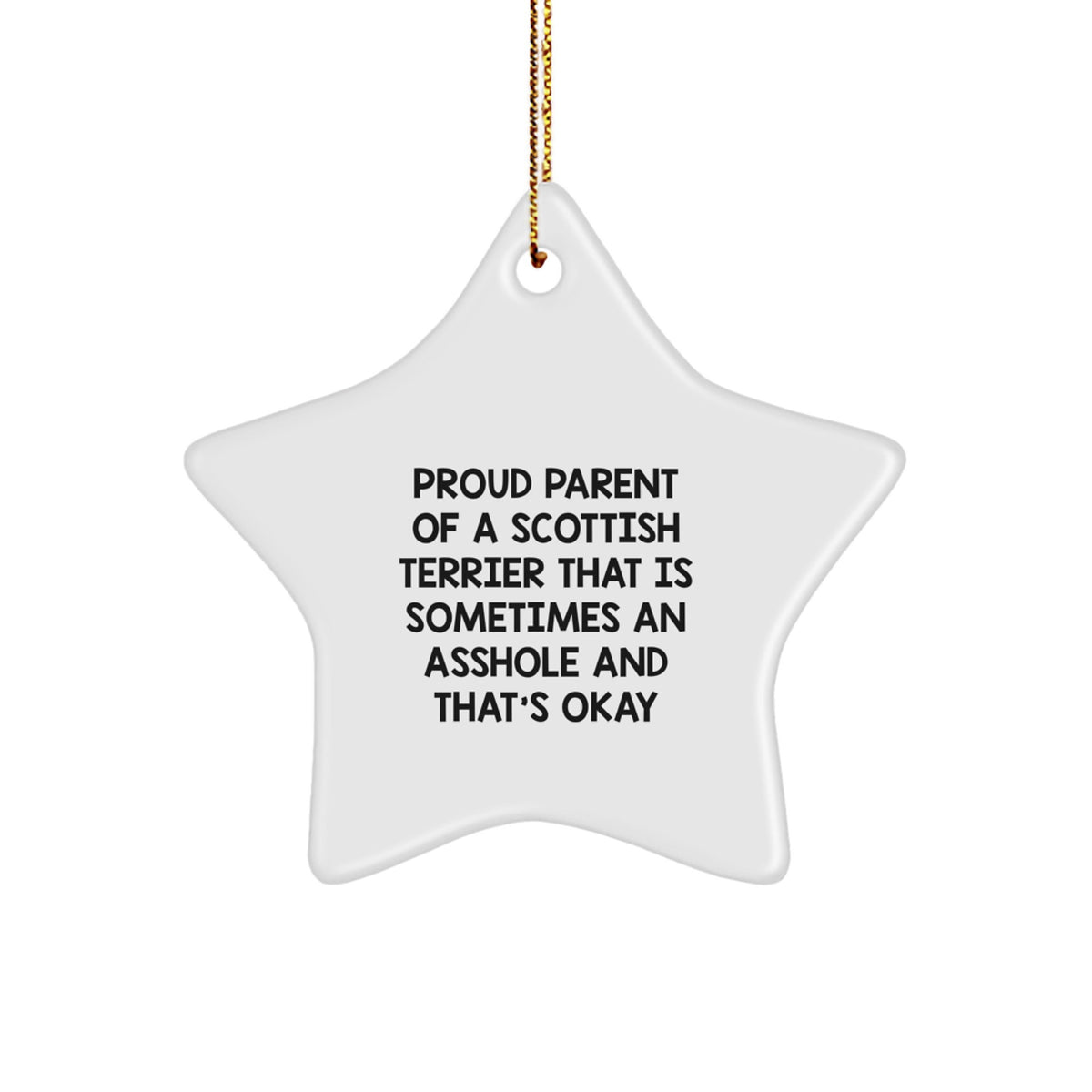 Funny Scottish Terrier Dog Lover Gifts, Scottish Terrier Dog Christmas Unique Gifts, Gifts from Family, Gifts for Scottish Terrier Dog Owners, Star Ornament with Proud Parent Quote - Image 1
