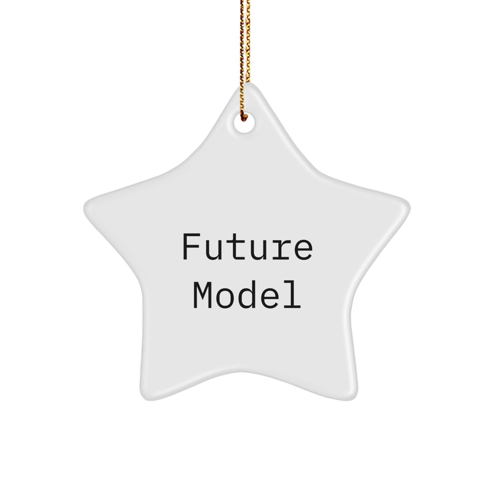Funny Model Gifts from Friends - Inspirational Star Ornament, Christmas Unique Gifts for Model Enthusiasts, 'Future Model' Quote on Durable MDF Star Shaped Ornament - Image 1