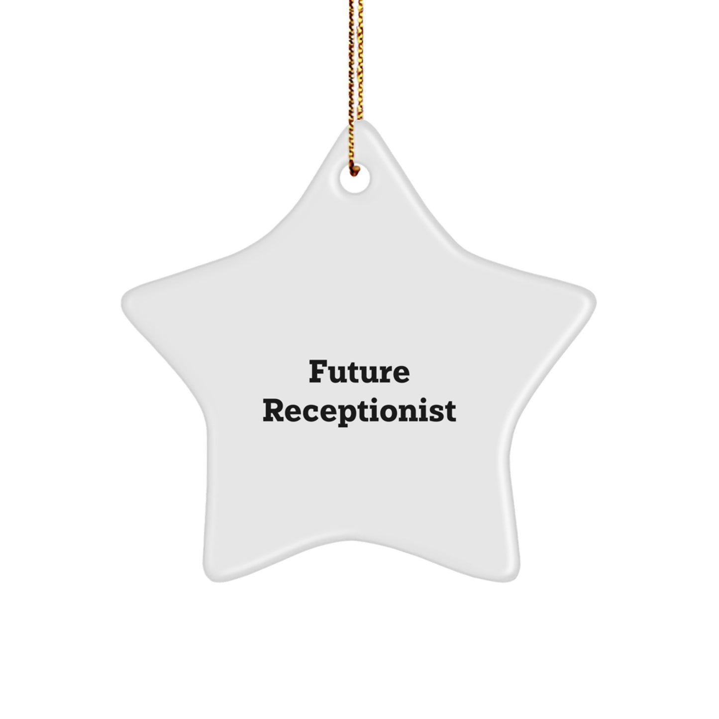 Funny Future Receptionist Star Ornament Gifts from Family, for Receptionist, Unique Christmas Star Shape Decorations - Image 1