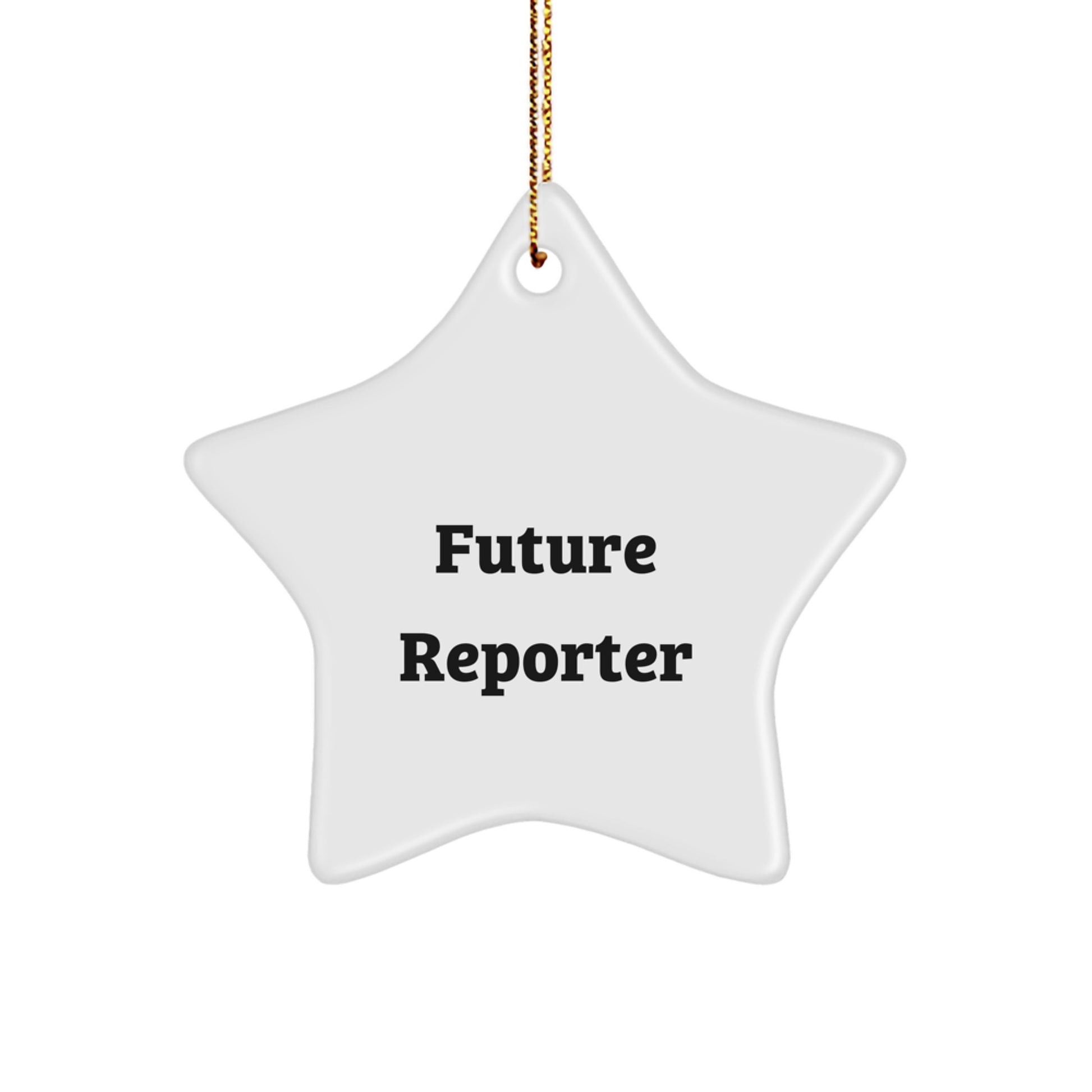 Funny Quote Star Ornament Gifts from Friends or Family to Future Reporter, Christmas Unique Gifts for Reporter, Star Shaped MDF - Image 1