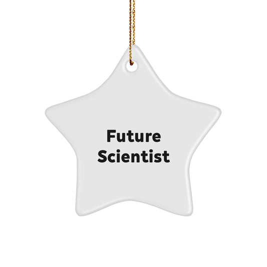 Funny Future Scientist Gifts for Men- Scientist Star Ornament, White Color, Christmas Memorable Present from Family or Friends - Image 1