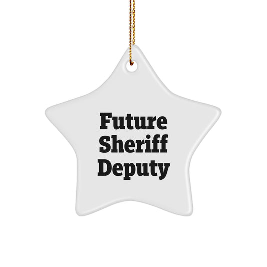 Funny Future Sheriff Deputy Star Ornament Gifts from Family for Sheriff Deputy Christmas Unique Gifts - Image 1