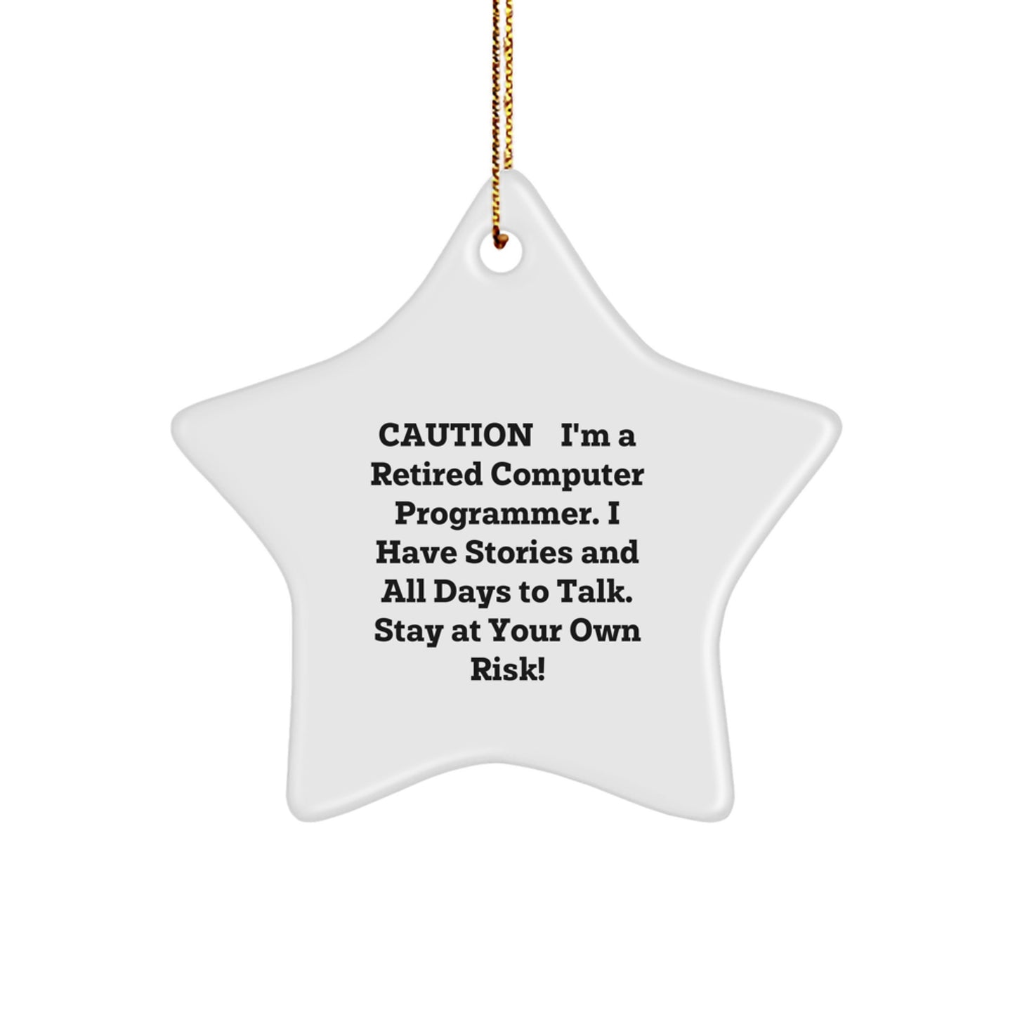 Funny Computer Programmer Star Ornament Gifts from Men to Computer Programmer Friends this Christmas Unique - Image 1