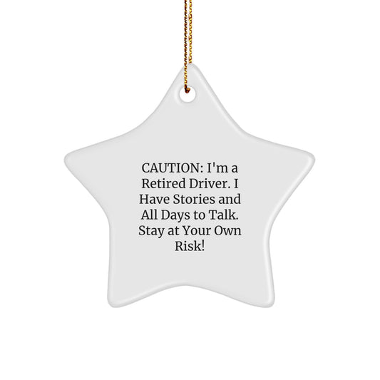 Funny Driver Gift Idea, Star Ornament for Driver Enthusiasts, Christmas Unique Gifts from Friends to Men and Women Drivers - Image 1