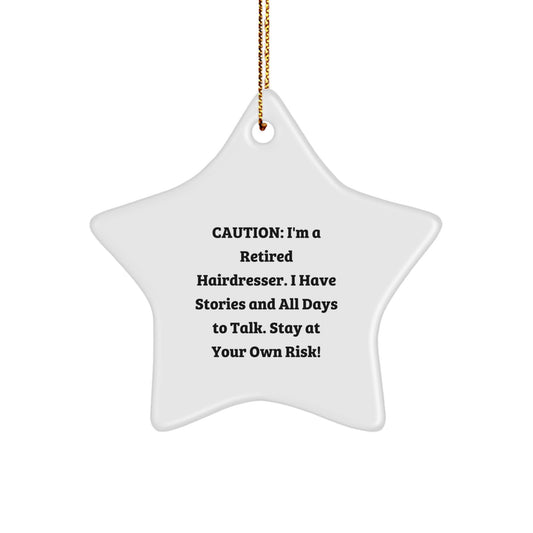 Funny Hairdresser Gifts from Friends and Family - Unique Star Ornament for Christmas - Image 1