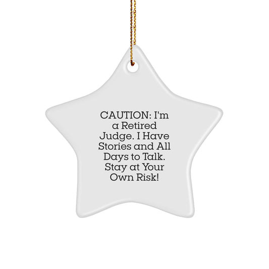 Funny Judge Gift Ideas - Retired Judge Star Ornament for Christmas Unique Gifts from Friends - Image 1