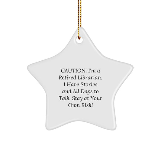 Funny Librarian Star Ornament, Gifts from Men, Women, Friends, Coworkers, Family to Librarian, Christmas Unique Gifts - Image 1