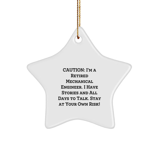 Funny Mechanical Engineer Gifts from Friends Unique Star Ornament for Men - Image 1