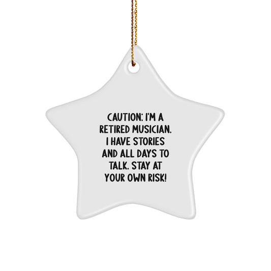 Funny Retired Musician Star Ornament for Musician Friends Gifts from Family, Musician Gifts for Christmas Unique Presents - Image 1