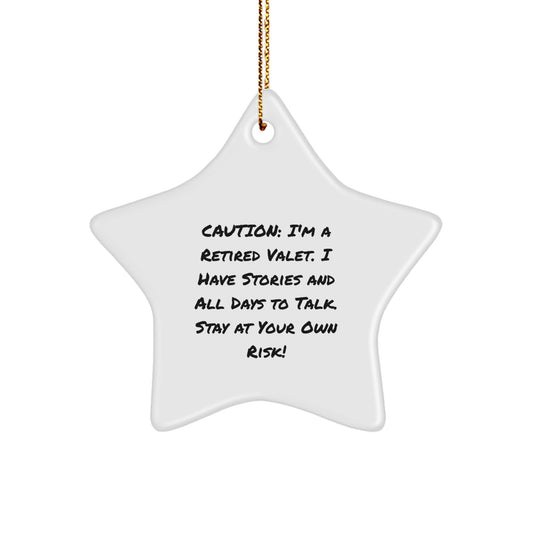 Unique Valet Gifts from Friends, Funny Retired Valet Quote Star Ornament for Men, Women, Family Christmas Unique Decorations - Image 1