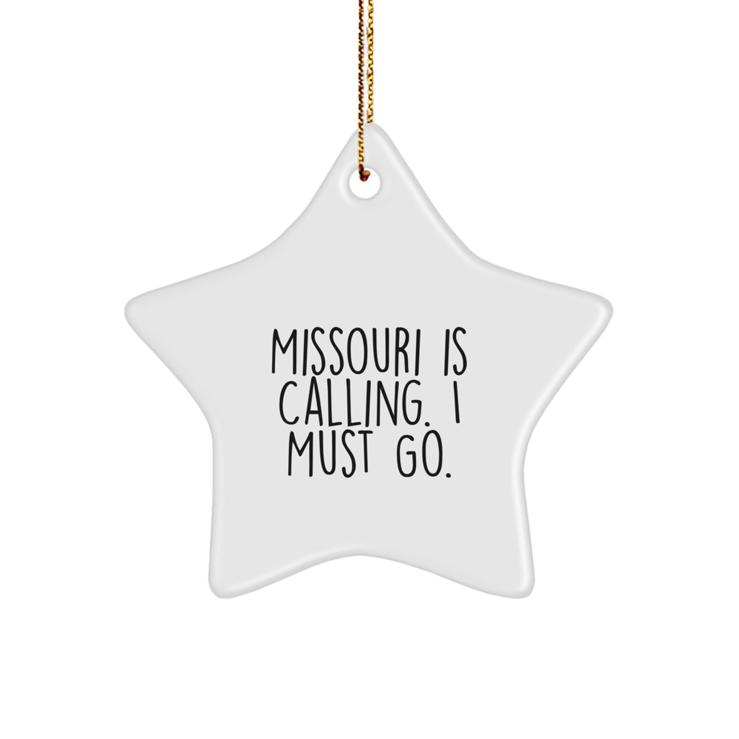 Funny Missouri Star Ornament Gifts from Friends - White Star Shaped Decoration with Gold Cord for Christmas Unique Gifts - Image 1