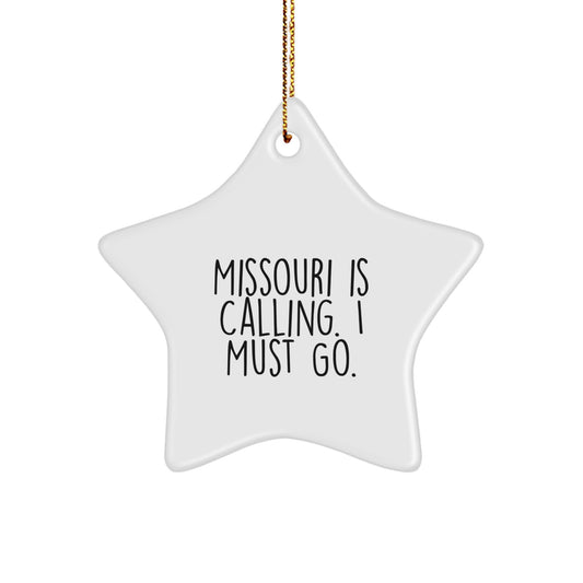 Funny Missouri Star Ornament Gifts from Friends - White Star Shaped Decoration with Gold Cord for Christmas Unique Gifts - Image 1