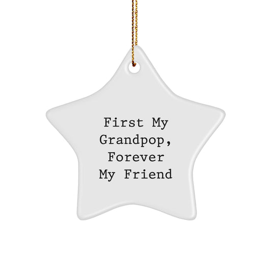 Funny Grandpop Gifts, Star Ornament for Him, Christmas Unique Gifts from Family - Image 1