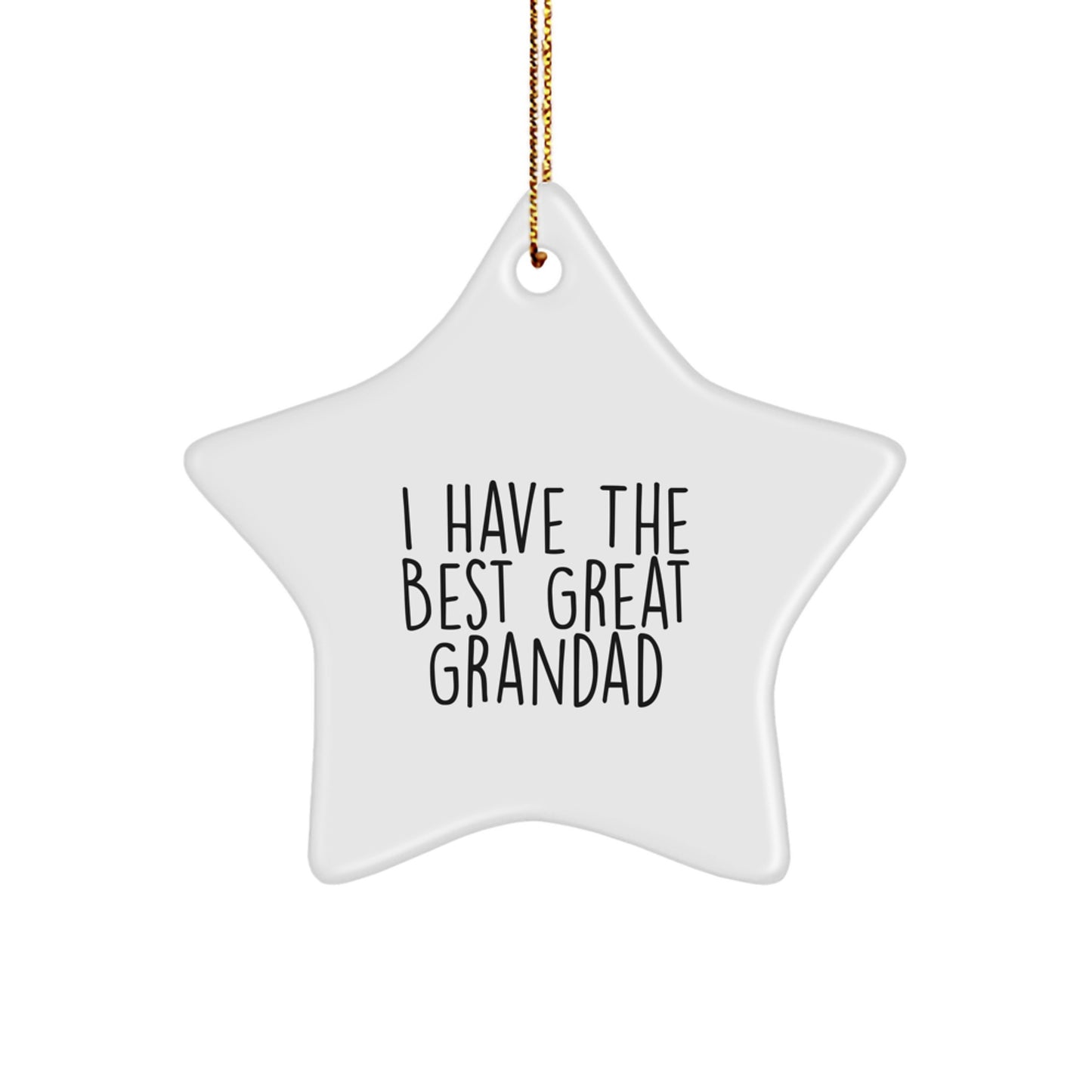 Funny Grandad Gifts from Grandkids for Best Great Grandad Star Ornament, Unique Christmas Decoration - Image 1