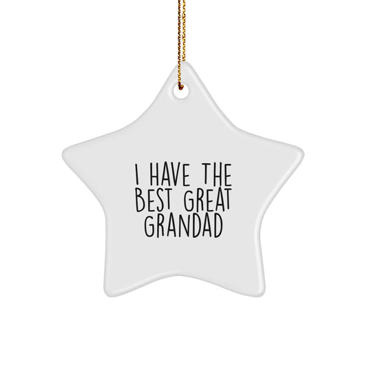 Funny Grandad Gifts from Grandkids for Best Great Grandad Star Ornament, Unique Christmas Decoration - Image 1