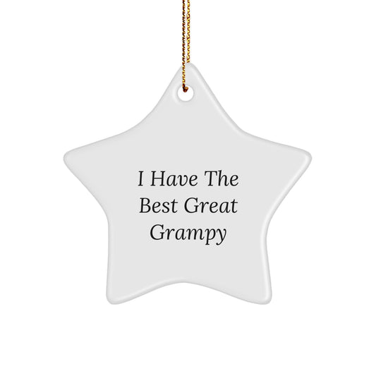 Funny Grampy Gifts for Men - Christmas Unique Star Ornament with 'I Have The Best Great Grampy' Quote, Great for Family Room, Gifts from Men to Grampy - Image 1