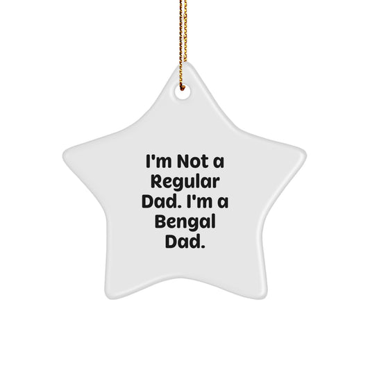 Funny Bengal Cat Dad Gifts from Men to Bengal Cat Lovers Bengal Cat Star Ornament Christmas Unique Gifts - Image 1