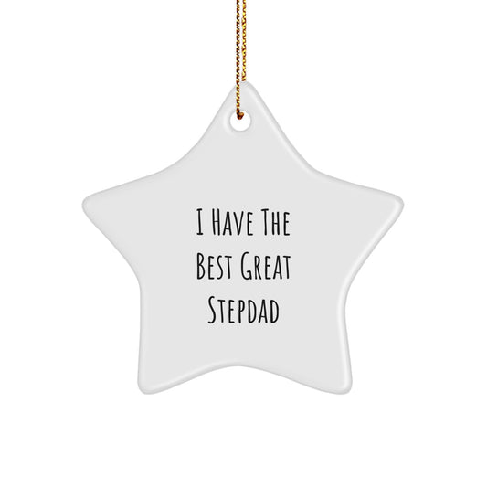 Funny Stepdad Gifts from Family - Cute I Have The Best Great Stepdad Star Ornament, Christmas Unique Gifts for Men - Image 1