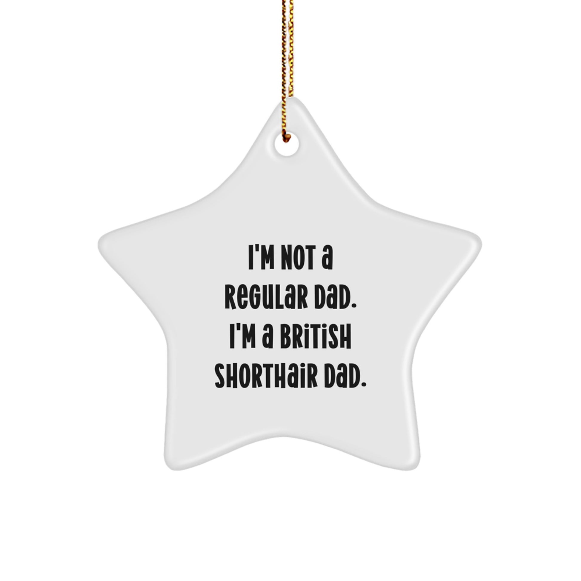 British Shorthair Cat Dad Gifts, Star Ornament for Men, Funny Quote, Christmas Unique Gifts from Dad, Gifts for British Shorthair Cat Lovers - Image 1