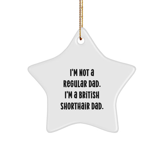 British Shorthair Cat Dad Gifts, Star Ornament for Men, Funny Quote, Christmas Unique Gifts from Dad, Gifts for British Shorthair Cat Lovers - Image 1