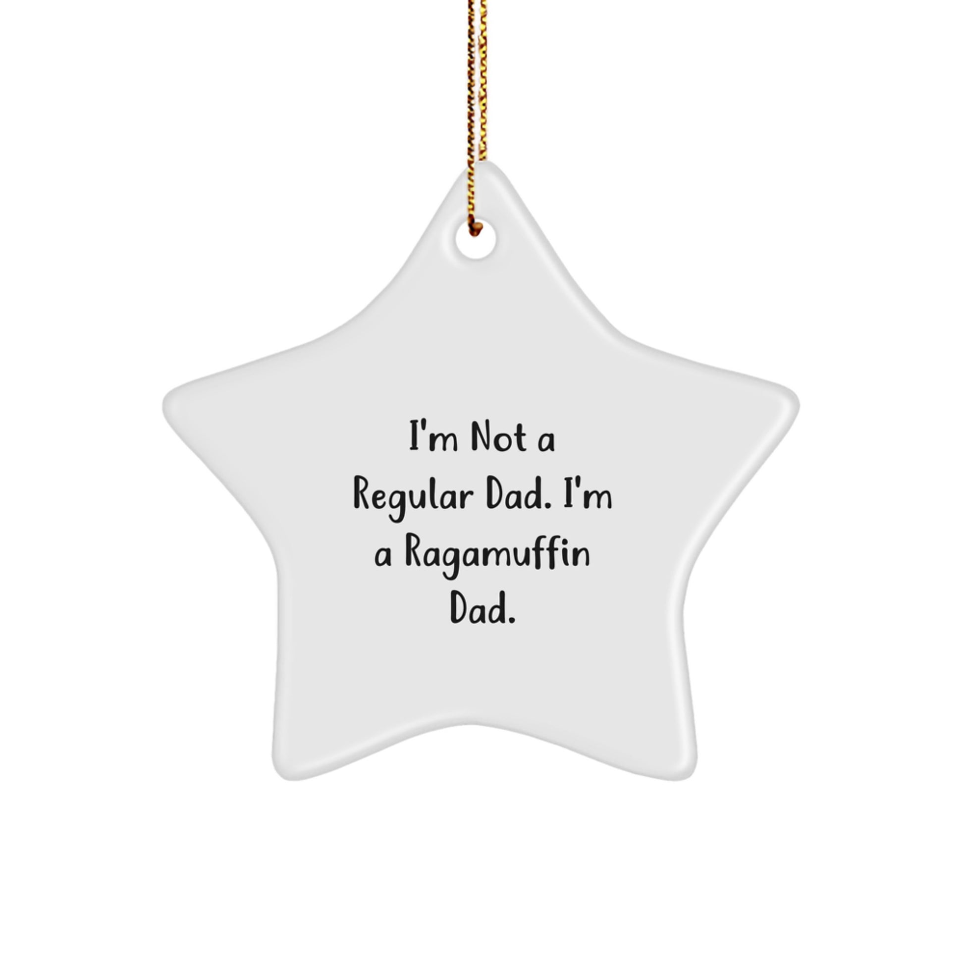 Funny Ragamuffin Cat Star Ornament Gifts from Men for Men, Unique Christmas Decorations - Image 1